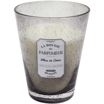 Bougie parfumée pot en verre bulle gris clair 18.5 x 23 cm CMP