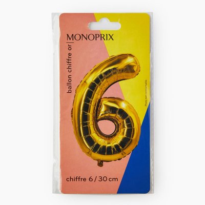 Ballon or chiffre 6 MONOPRIX MAISON