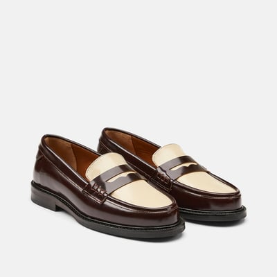 Mocassin en cuir bicolore LA REDOUTE COLLECTIONS