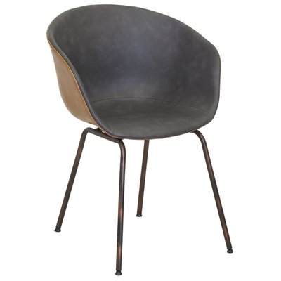 Fauteuil en polyuréthane camel et gris AUBRY GASPARD
