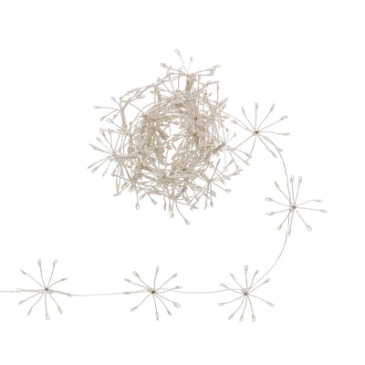 Guirlande lumineuse à pompons d'intérieur 4 m 400 LED blanc froid fil cuivre à piles FEERIC LIGHTS & CHRISTMAS