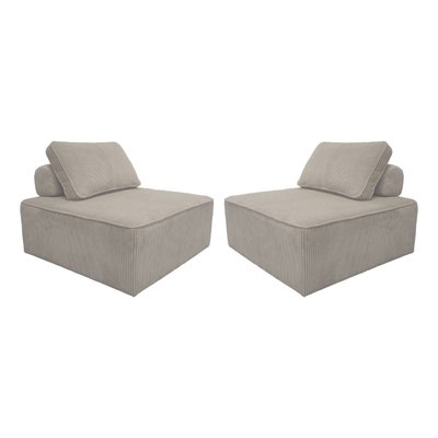 Chauffeuse pour canapé modulable velours côtelé (lot de 2) LAO SWEEEK