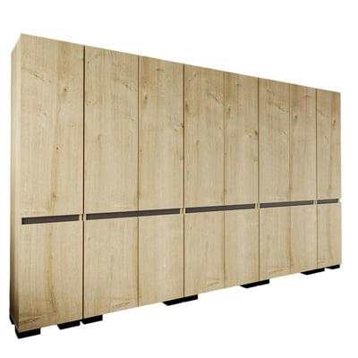 Dressing 16 portes décor chêne et anthracite 360 cm BYRON PIER IMPORT