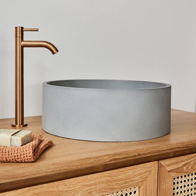 Vasque tambour en béton naturel 37 cm BERAH GETAH