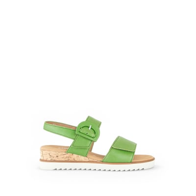 Sandales en cuir lisse à talon compensé recouvert GABOR