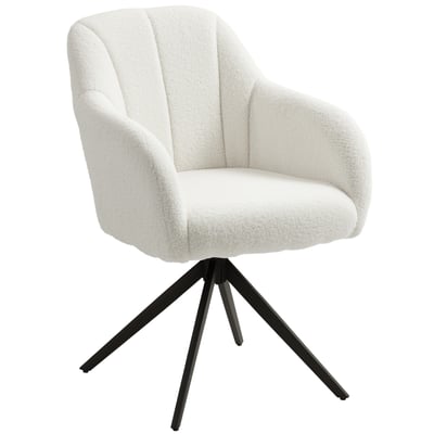 Accent Chair Polyester Blanc HOMCOM