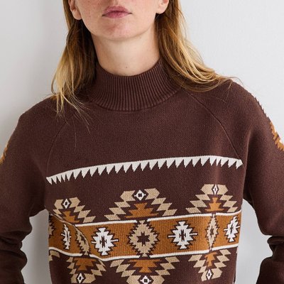 Pull col montant contenant du coton MONOPRIX