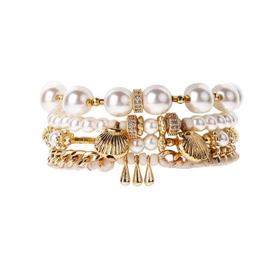 Bracelet ajustable multiliens avec perles nacrées PALERMA HIPANEMA