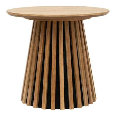 Table d'appoint ronde en bois, pied rainuré AMSTERDAM PIER IMPORT