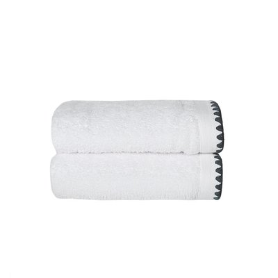 Lot de 2 serviettes de toilette point cavalier 500 g/m² CASA BORGO SENSEI MAISON