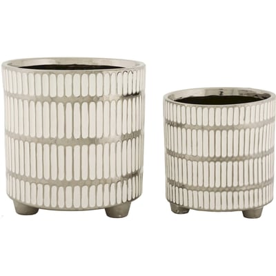 Lot de 2 vases en céramique relief GLAM RECOLLECTION