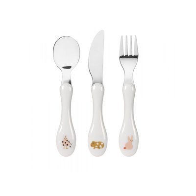 Couverts inox 3 pc Little Mateys orange épicé LASSIG