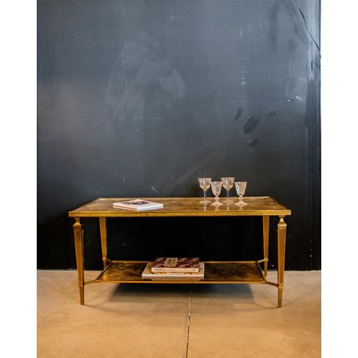 Table basse en bronze Donna N°133 - Bon état DEBONGOUT