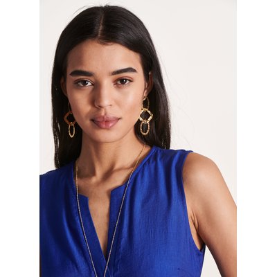Boucles d'oreilles pendantes anneaux dorées LA FEE MARABOUTEE