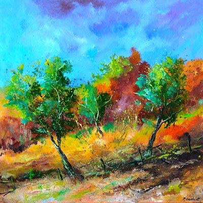 Tableau paysage trio vert HEXOA