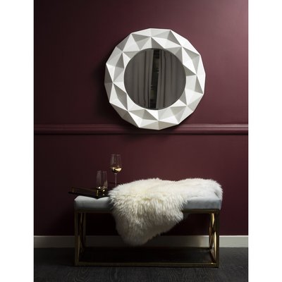 78cm 3D Effect Wall Mirror in White Gloss SO'HOME