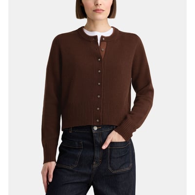 Cardigan droit zali boutons bijoux cachemire GALERIES LAFAYETTE