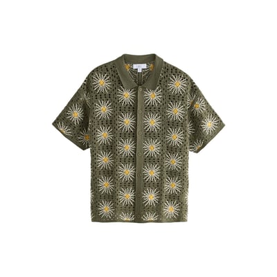Chemise en maille crochet à carreaux floraux NEXT