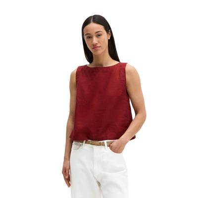 Blouse en lin sans manches regular avec des liens à nouer dans le dos MARC O'POLO