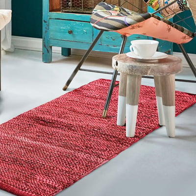 Tapis en cuir tressé   SKIN THE DECO FACTORY