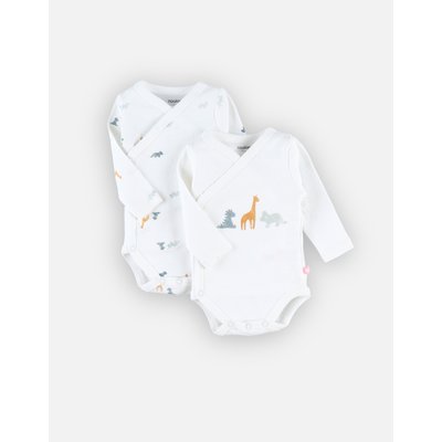 Set de 2 bodys croisés en coton BIO, NOUKIE'S