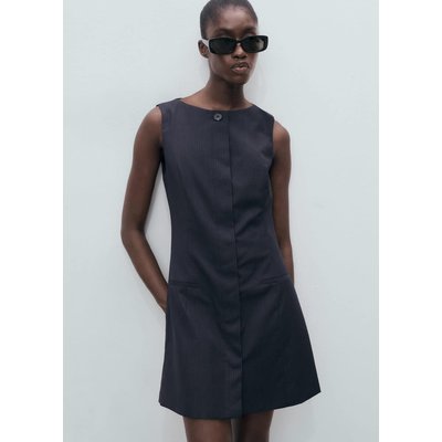 Robe à rayures diplomatiques avec boutons cachés MANGO