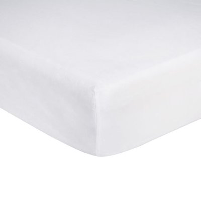 Drap housse uni en coton bio, Made in France, BLANC D'ECUME A DEMAIN