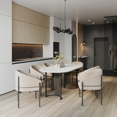 Стол овальный обеденный с металлическим подстольем SO'HOME