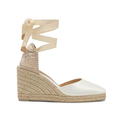 Espadrilles compensées en satin à bout pointu et lacets  JOYCE PLATFORM CASTANER