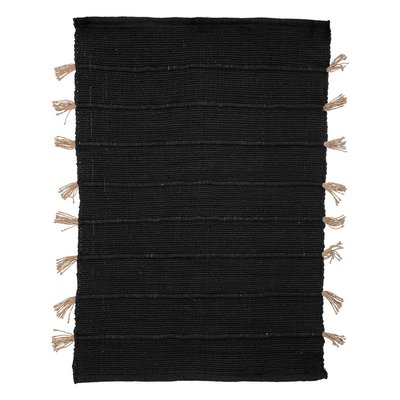 Tapis en coton avec pompon en jute BOX ATMOSPHERA