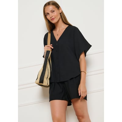 Blouse fluide à manches courtes LOLALIZA