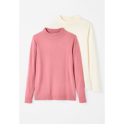 Pulls toucher doux col montant - Lot de 2 DAMART
