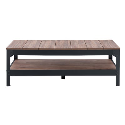 Table basse métal noir et bois - L117cm CALICOSY