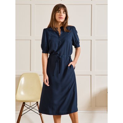 Robe longue unie col volanté viscose dobby CYRILLUS