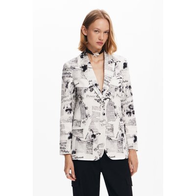 Blazer droit texte et fleurs DESIGUAL