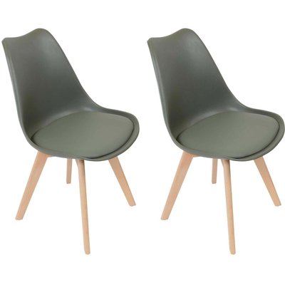 Chaise scandinave avec assise rembourrée (Lot de 2) CMP