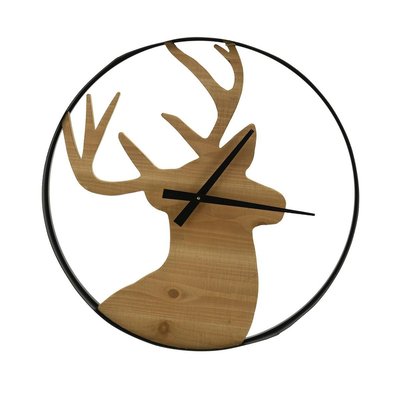Horloge en pin et métal Cerf AUBRY GASPARD