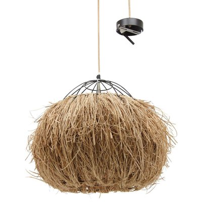 Suspension ronde en jonc naturel et métal Nid AUBRY GASPARD
