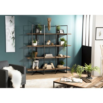 Étagère 160x175cm style industriel teck recyclé et métal SWING PIER IMPORT