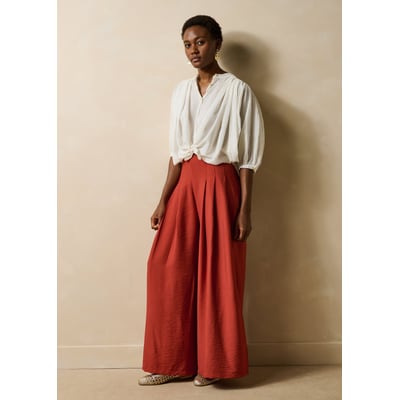 Pantalon large taille haute élastiquée LA FEE MARABOUTEE