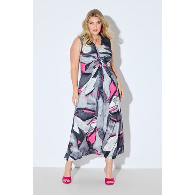 Robe maxi en jersey. Motif intégral et drapé ULLA POPKEN