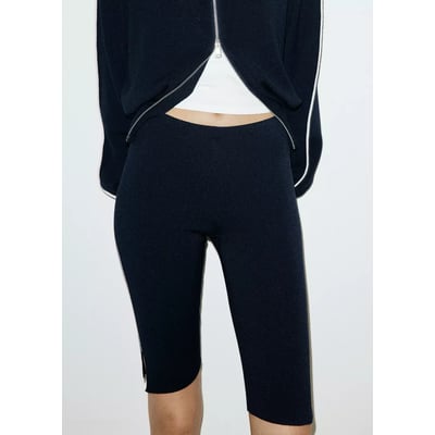 Pantalon capri en maille à rayures contrastantes MANGO