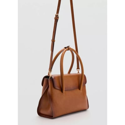 Sac en cuir à rabats MANGO