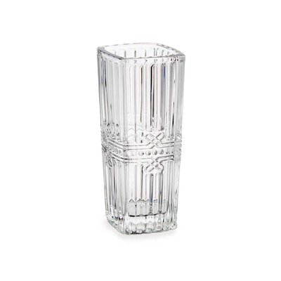 Petit vase carré en verre transparent - 6.4x6.4x15cm WADIGA