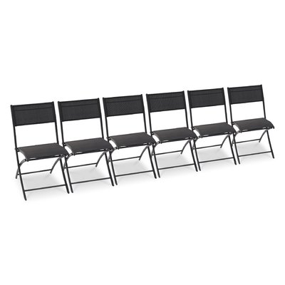 Lot de 6 chaises de jardin en alu et textilène C43 DCB GARDEN
