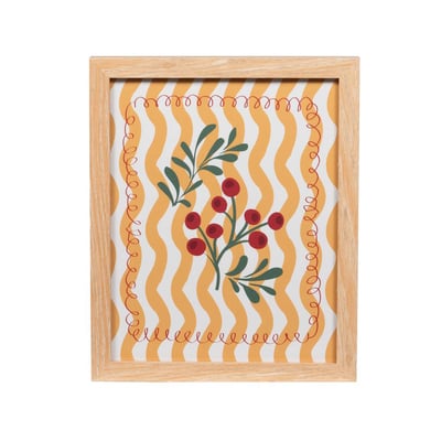 Toile imprimé baies rouge 24x30 cm AMADEUS