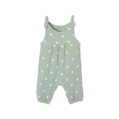 Combinaison naissance brodée en gaze de coton VERTBAUDET