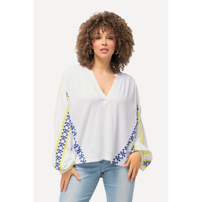 Blouse oversize en lin mélangé. Col tunisien ULLA POPKEN