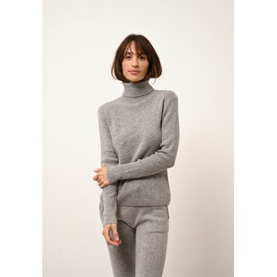 LANAIS pull col roulé nuage chiné en cachemire JUST CASHMERE
