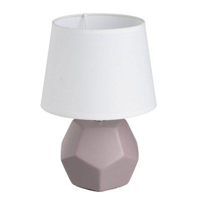 Lampe à poser céramique mauve et abat jour blanc 18x18x26cm WADIGA